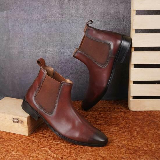 Men Tan Formal Boots