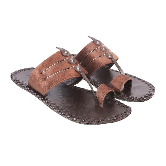 Men Brown Ethnic Kolhapuris